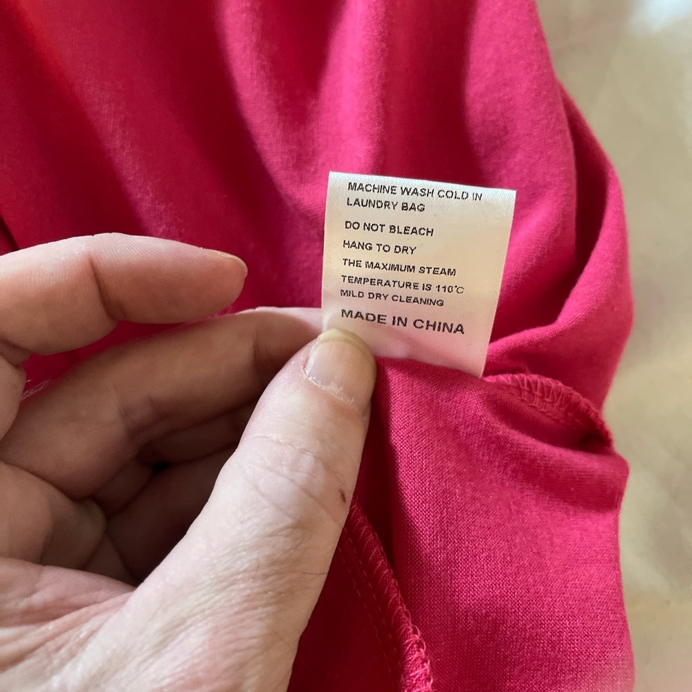 Caracilia Womens Pink Dress Size M NWT Ruffle Sleeve Smocked Waist Tie Front - Picture 9 of 10